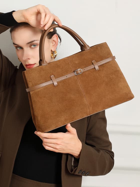 Genuine leather shoulder bag