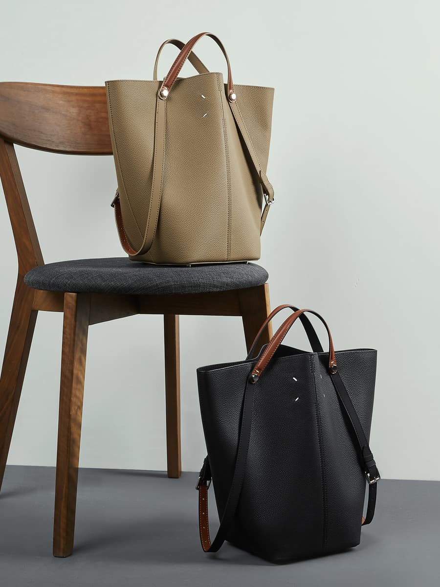 Designer leather handbag