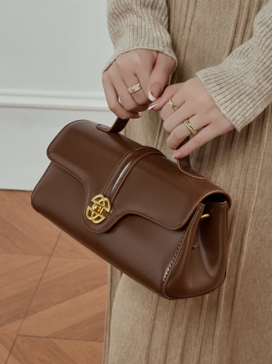 Luxury leather messenger bag