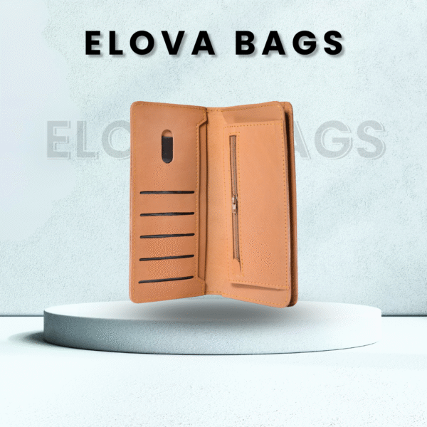 Light Brown Cow Leather Clutch Wallet