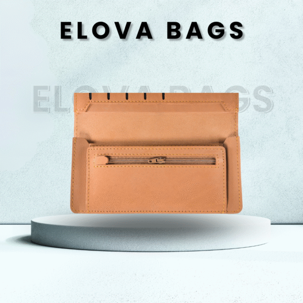 Light Brown Cow Leather Clutch Wallet