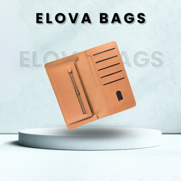 Light Brown Cow Leather Clutch Wallet
