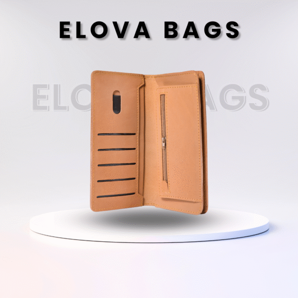 Light Brown Cow Leather Clutch Wallet