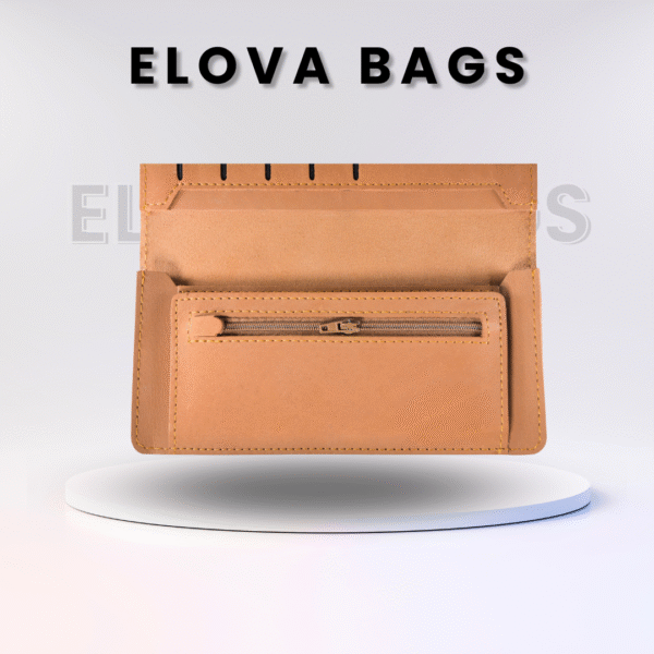 Light Brown Cow Leather Clutch Wallet