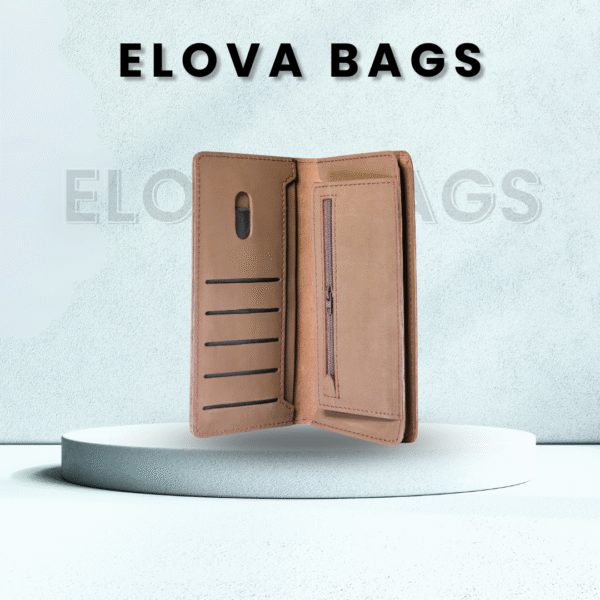 Light Brown Cow Leather Clutch Wallet