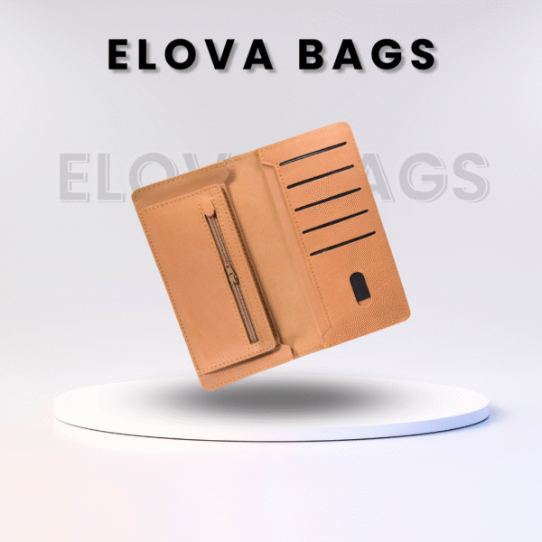 Light Brown Cow Leather Clutch Wallet