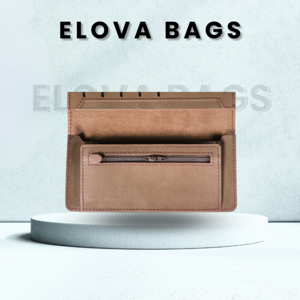 Light Brown Cow Leather Clutch Wallet