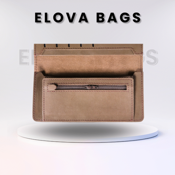 Light Brown Cow Leather Clutch Wallet