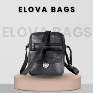 Men’s faux Black Leather Cross body Sling Bag