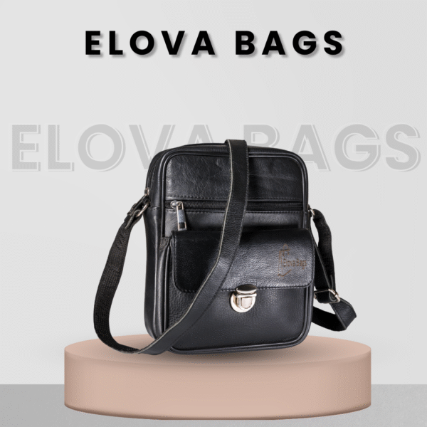 Men’s faux Black Leather Cross body Sling Bag