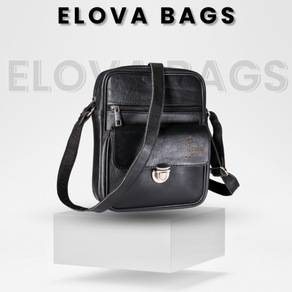 Men’s faux Black Leather Cross body Sling Bag