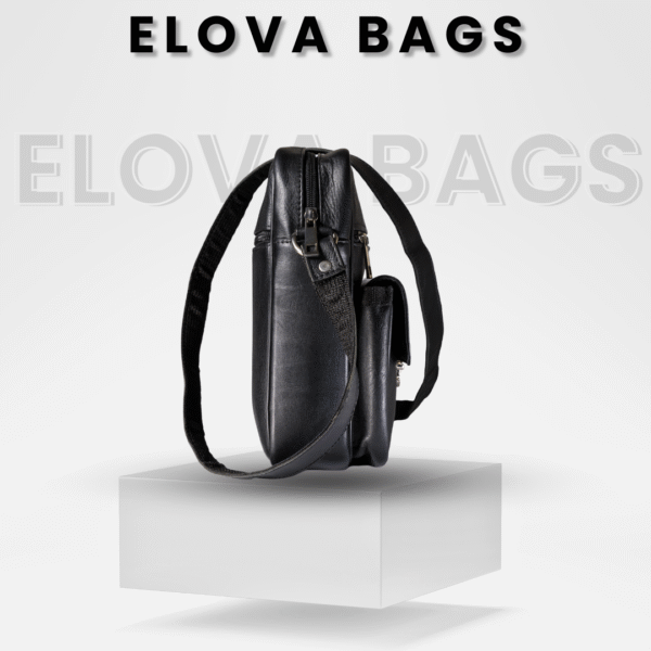 Men’s faux Black Leather Cross body Sling Bag