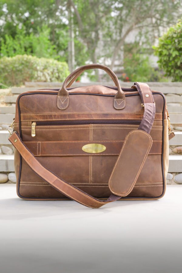 Vintage Brown Crazy Horse Leather Laptop Bag