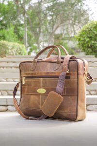 Vintage Brown Crazy Horse Leather Laptop Bag