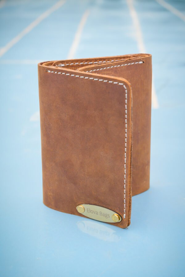 Handmade Crazy Horse Leather Trifold Wallet for Men